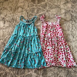 Floral and Strawberry Print Kids Dresses
